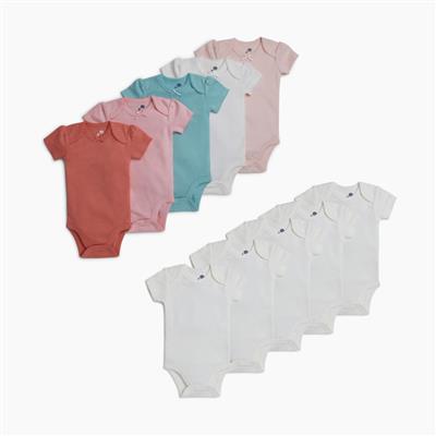 Small Story Short Sleeve Bodysuit Bundle (10 Pack) - Pink/ White, 0-3 Months | Babylist Shop