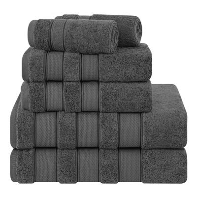 American Soft Linen Salem Bath Towel Set, 6 Piece Towels for Bathroom Large 100% Cotton 2 Bath Towel