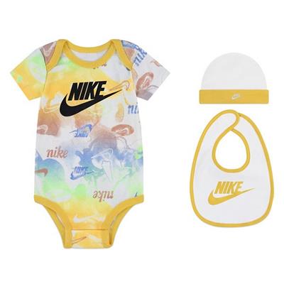 Newborn Baby Nike Summer Daze 3-Piece Bodysuit Bib Beanie Boxed Set