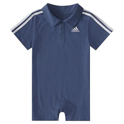 Baby Boy adidas Collared Polo Short Sleeve Jumpsuit