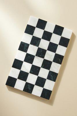 Josie Checkered Marble Cheese Board | AnthroLiving