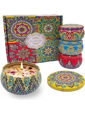 4pcs Scented Candles Set With Box, Random Color