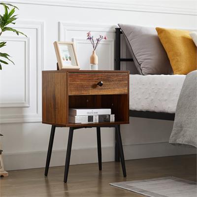 Trent Austin Design® Kempst Industrial 2-Tier Nightstands Set for Bedroom Living Room - Wayfair Canada