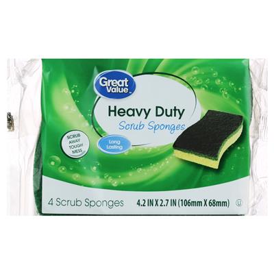 Great Value Heavy Duty Scrub Sponges, 4 Count - Walmart.com