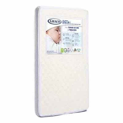 Graco Ultra 2-in-1 Premium Dual-Sided Crib & Toddler Mattress – GREENGUARD Gold and CertiPUR-US Certified, Dual-Sided Mattress for Infant & Toddler, W