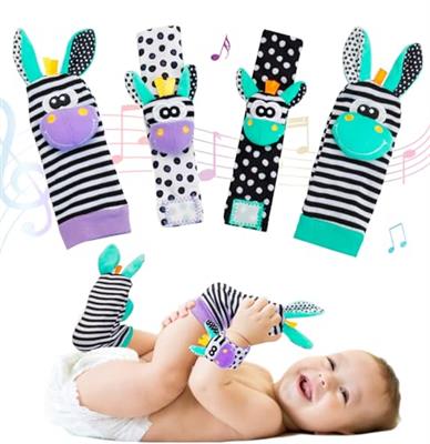 Baby Toys 0-6 Months: Baby Wrist and Ankle Rattles Foot Finder Rattle Sock, Hand and Feet Rattles Wristband Newborn Sensory Toys for 0-12 Months Toddl