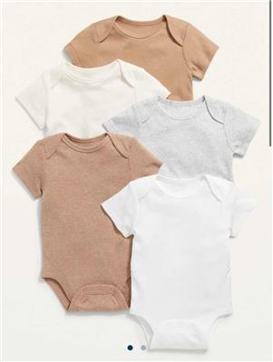 Unisex Short-Sleeve Bodysuit 5-Pack for Baby | Old Navy