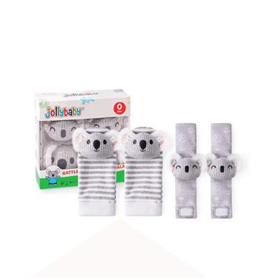 Jollybaby Newborn Wrist Rattles Foot Finder Toys 4 Pcs Gift Set -Koala – Babycoo
