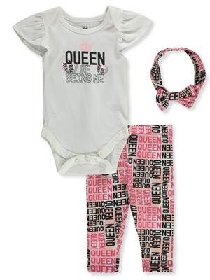 Pink Velvet Baby Girls 3-Piece Leopard Leggings Set Outfit