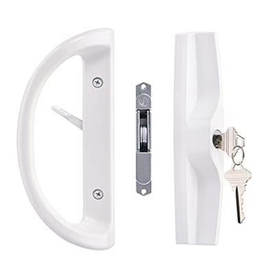 Sliding Patio Door Handle Set with Key Cylinder and Mortise Lock, Full Replacement Handle Lock Set Fits Door Thickness from 1-1/2 to 1-3/4, 3-15/16”
