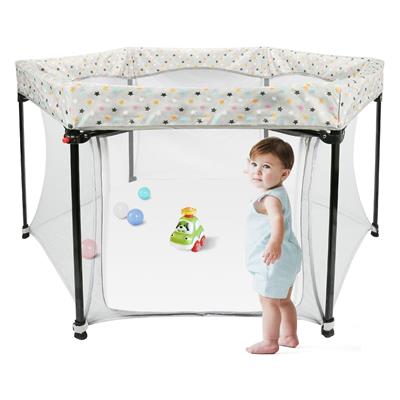 Portable Playard Infants Toddler Mesh Playpen Fence Indoor Outdoor Kid Baby Play - 52.7 x 52.7 x 2
