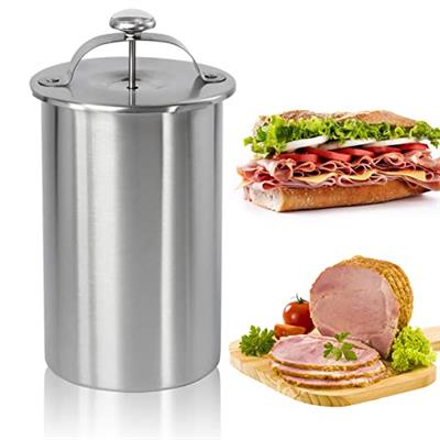 Stainless Steel Ham Maker Meat Press Cooker for Making Healthy Homemade Deli Meat with Thermometer - Kitchen Bacon Meat Pressure Cookers Boiler Pot Pa