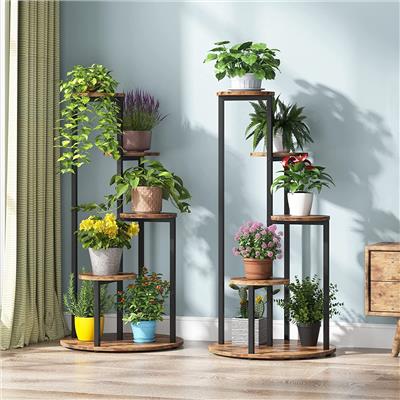 4-Tier Plant Stand Indoor, Tall Wood Plant Shelf Holders - 19.68”L* 19.68”W* 40.94”H
