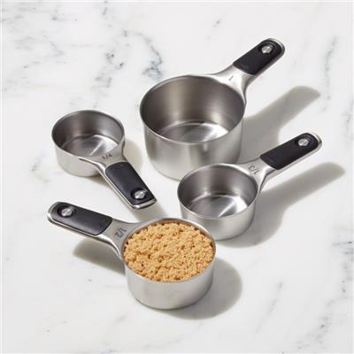 OXO Magnetic Stainless Steel Dry Measuring Cups, Set of 4   Reviews | Crate & Barrel