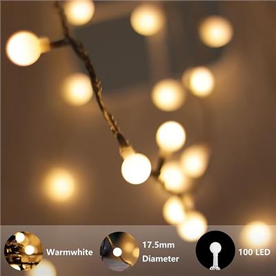Amazon.com: LED Globe String Lights, 100 LED Warm White Globe String Lights Plug in, Waterproof Globe Lights for Indoor and Outdoor, Ideal for Home, W