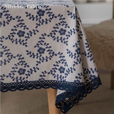 Blue Vintage Floral Tablecloth for Rectangle – SilvesterFabric