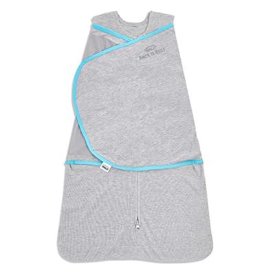 HALO Baby Sleepsack Swaddle Wearable Blanket, 3-Way Adjustable Infant Sleepsack, TOG 1.5, Ideal Temp, Heather Grey/Aqua, Small, 3-6 Months, 13-18 Poun