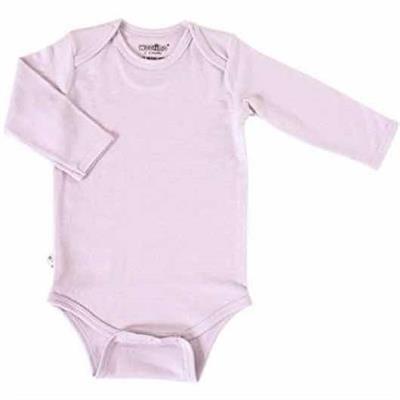 Woolino 100% Superfine Merino Wool Baby Bodysuit - Long Sleeve Onesies for Boy and Girl - 6-12 Months - Lilac