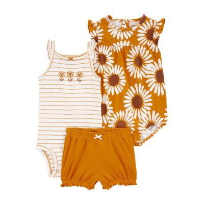 Carters Baby Girls 3-pc. Bodysuit Set, Color: Yellow - JCPenney