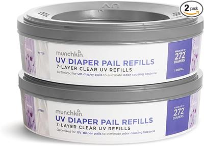 Amazon.com: Munchkin UV Diaper Pail Refill Rings, 272 Count (Pack of 2) : Baby