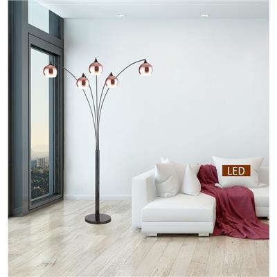 Amore 86 Two-tone Rose Copper & Jet Black LED Tree Floor Lamp
