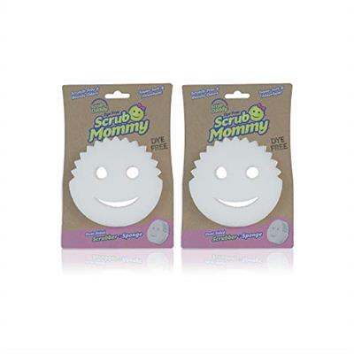 Scrub Daddy Dual-Sided Sponge and Scrubber- Scrub Mommy Dye Free - Scratch-Free Scrubber for Dishes and Home, Odor Resistant, Soft in Warm Water, Firm