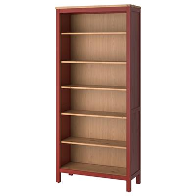 HEMNES bookcase, red stained/light brown stained, 353/8x771/2 - IKEA