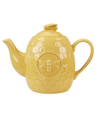 Certified International French Bees Embossed Honeycomb Teapot - Macys