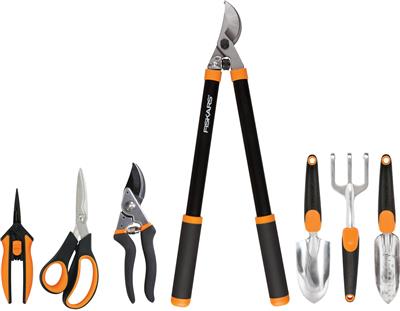 Fiskars Garden Tool Essentials Set with Steel Blades, 7 Piece Bundle - Walmart.com