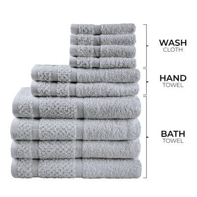 Mainstays 10 Piece Bath Towel Set with Upgraded Softness & Durability, Grey - Walmart.com