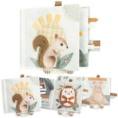 ZICOTO Soft Baby Book with Touch and Feel Pages - Cute Sensory Book for Babies 0-6 Months with Textured Animals, Mirror & Crinkle Paper - The Perfect
