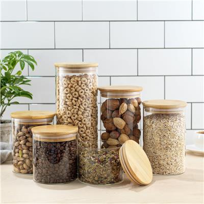 JoyJolt Storage Jars With Airtight Bamboo Clamp Lids - Set Of 6 & Reviews - Wayfair Canada