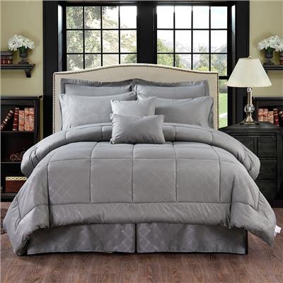 10-piece Solid Plaid Comforter Set