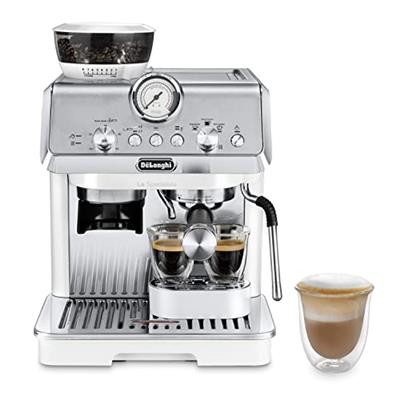 DeLonghi La Specialista Arte EC9155.W, Barista Pump Espresso Machine, Bean to Cup Coffee and Cappuccino Maker, 8 Grinding Settings, MyLatte Art Froth