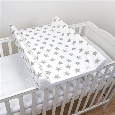 Baby Hard Base Changing Mat/Top Changer 70x50 cm fits 120x60 cm Cot Unisex Wedge Anti Roll Nappy Newborn Baby Waterproof Changing Mat with Raised Edge