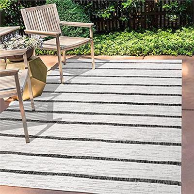 JONATHAN Y SMB125D-5 Colonia Berber Stripe Indoor/Outdoor 5 ft. x 8 ft. Area Rug, Contemporary, Bohemian, Minimalistic, Rustic, Pet Friendly, Stain Re