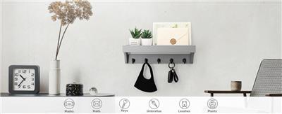 Amazon.com: Rebee Vision Key and Mail Holder for Wall with Floating Shelf : Decorative Hanging Organizer with 5 Sturdy Keys Hooks and Wall Mount Key R
