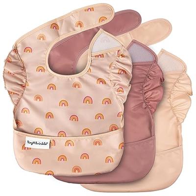 Tiny Twinkle Mess-Proof Baby Bib - Waterproof Bib for Baby Girl - Machine Washable - Adjustable Closure - PVC, BPA, & Phthalate Free - Great for Trave