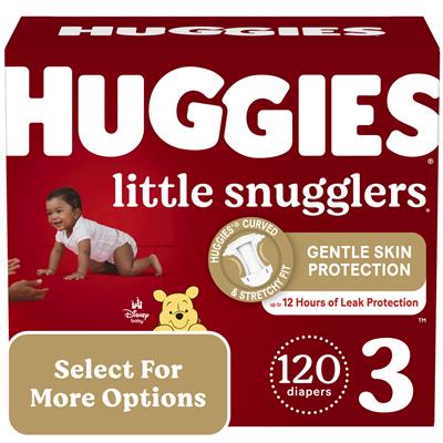 Huggies Little Snugglers Baby Diapers, Size 3 (16-28 lbs), 120 Ct (Select for More Options) - Walmart.com