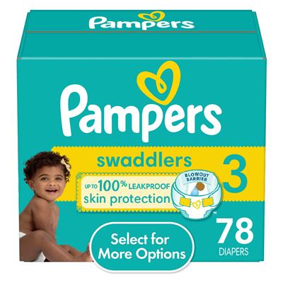 Pampers Swaddlers Diapers, Size 3, 78 Count (Select for More Options) - Walmart.com