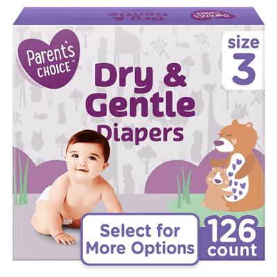 Parents Choice Dry & Gentle Diapers Size 3, 126 Count - Walmart.com
