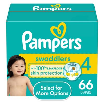 Pampers Swaddlers Diapers, Size 4, 66 Count (Select for More Options) - Walmart.com