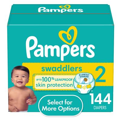 Pampers Swaddlers Diapers, Size 2, 144 Count (Select for More Options) - Walmart.com