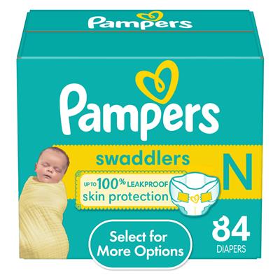 Pampers Swaddlers Diapers, Newborn, 84 Count (Select for More Options) - Walmart.com