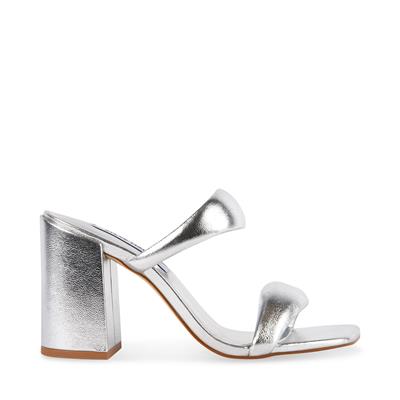 AMELIE Silver Block Heel Sandals | Womens Designer Shoes – Steve Madden Canada