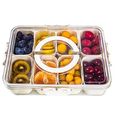 Cosnou Divided Serving Tray with Handle, 8 Compartments Snack Box for Candy, Nuts, Cookies, Fruit, Snacks, Party Favor, Wedding, Home Decor