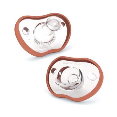 Nanobebe Baby Pacifiers 0-3 Month - Orthodontic, Curves Comfortably with Face Contour, Award Winning for Breastfeeding Babies, 100% Silicone - BPA Fre