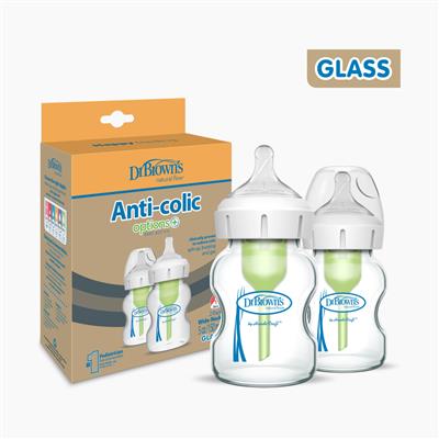 Dr. Browns Options  Wide Neck Glass bottles, 2 pack - 5oz | Babylist Shop