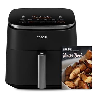 COSORI Air Fryer TurboBlaze 6Qt, 9-in-1 Airfryer, 5 Speeds Dry, Roast, Proof, 15-MINS In-App Recipes, Compact, Quickly Cook, 95% Less Oil for Healthy