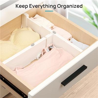 Amazon.com: Vtopmart Drawer Dividers for Clothes 8 Pack, Adjustable 4 High Expandable from 11.6-17 Dresser Drawer Organizer, Plastic Drawers Separat